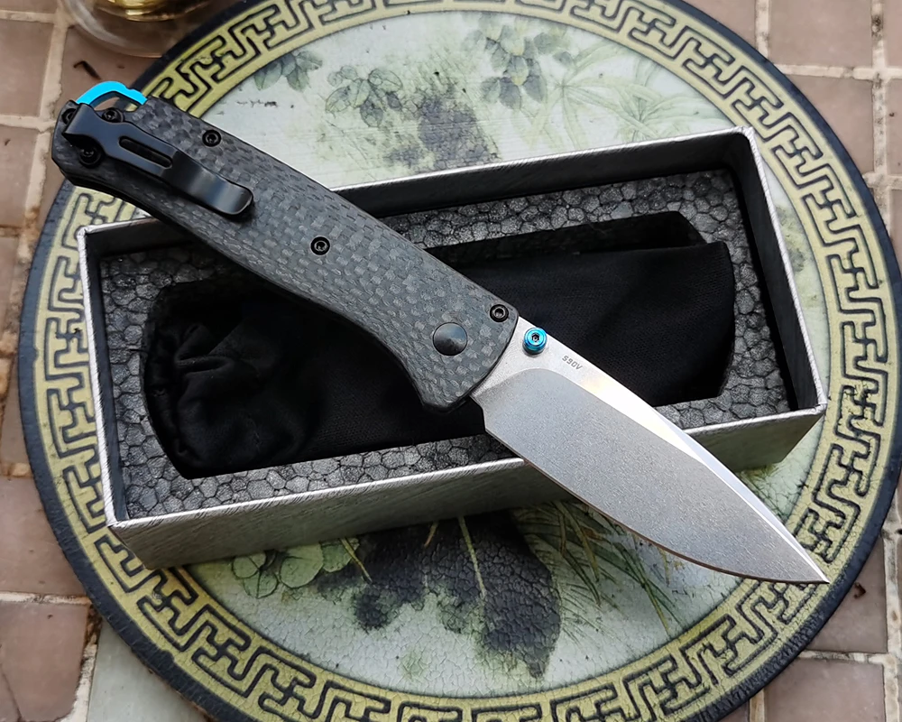 JUFULE Best Foam 535-3 Ball Bearing Mark S90V Blade Carbon Fiber Handle Folding Pocket Survival EDC Tool Camp Hunt Outdoor Knife
