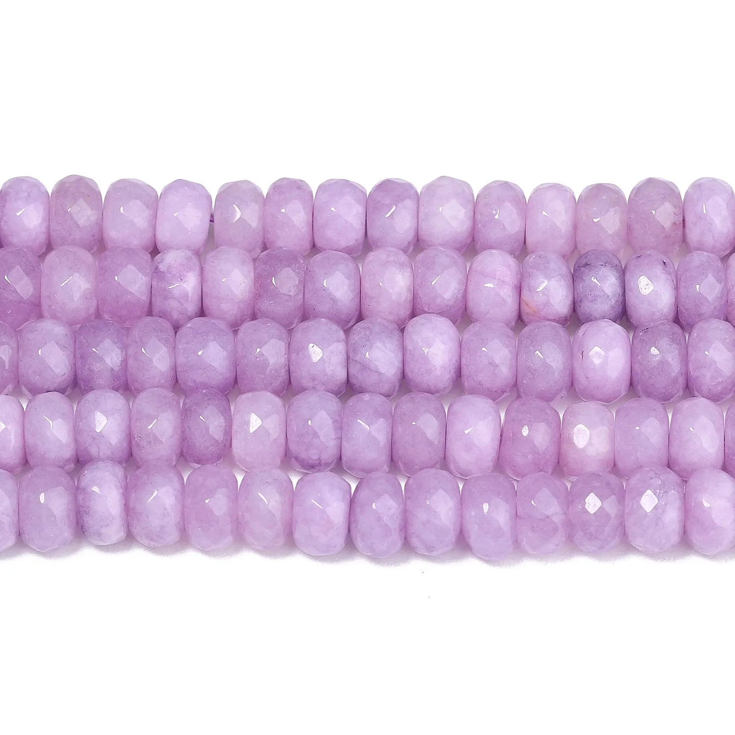 8x5mm Light Purple Jasper Natural Faceted Abacus Stone Beads For Charm Jewelry Making DIY Bracelet Neckalce Earrings Accessories