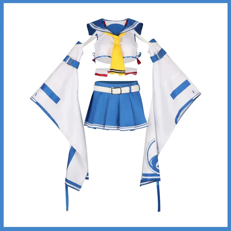 

Anime Game Azur Lane IJN Ayanami Cosplay Costume Japanese JK Uniform Sailor Suit Shirt Skirt Wig Woman Sexy Carnival Setx;2'a,6.