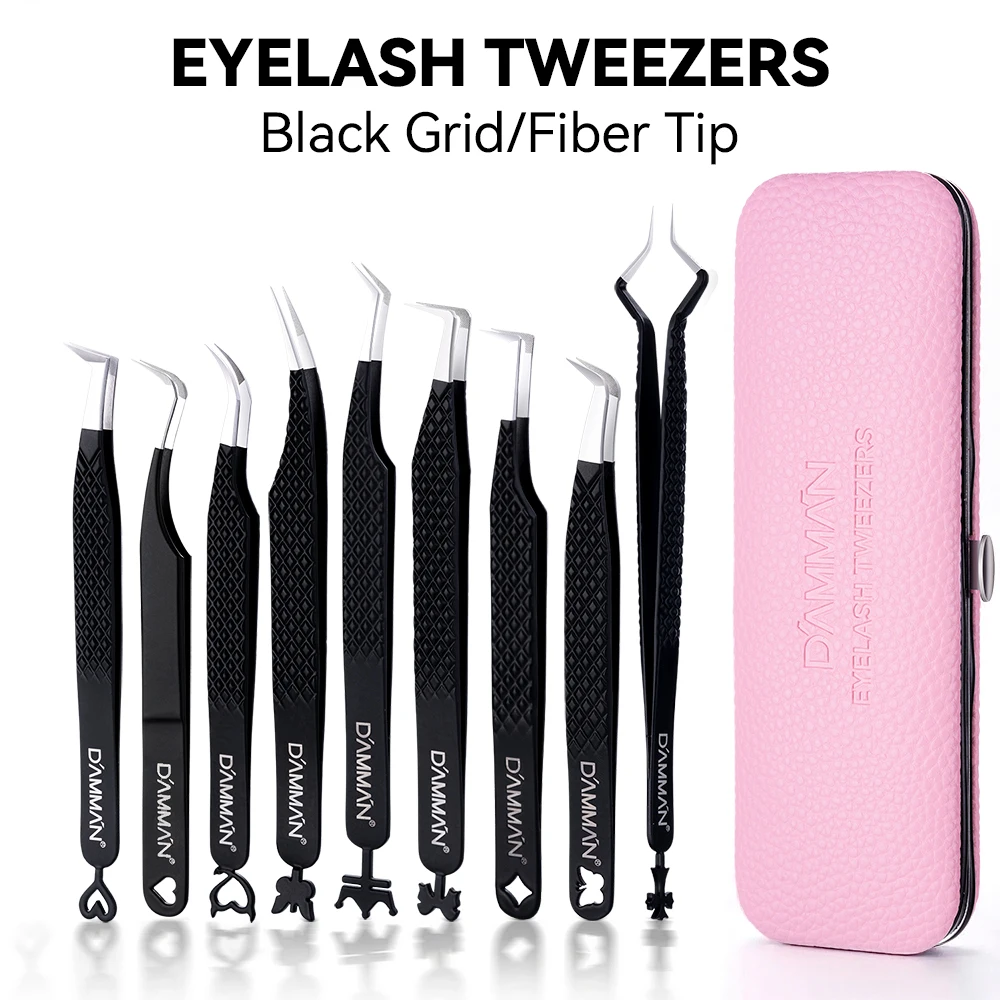 

Профессиональные пинцеты Damman Precision Fiber Tip для наращивания ресниц, противоскользящие, инструменты для макияжа