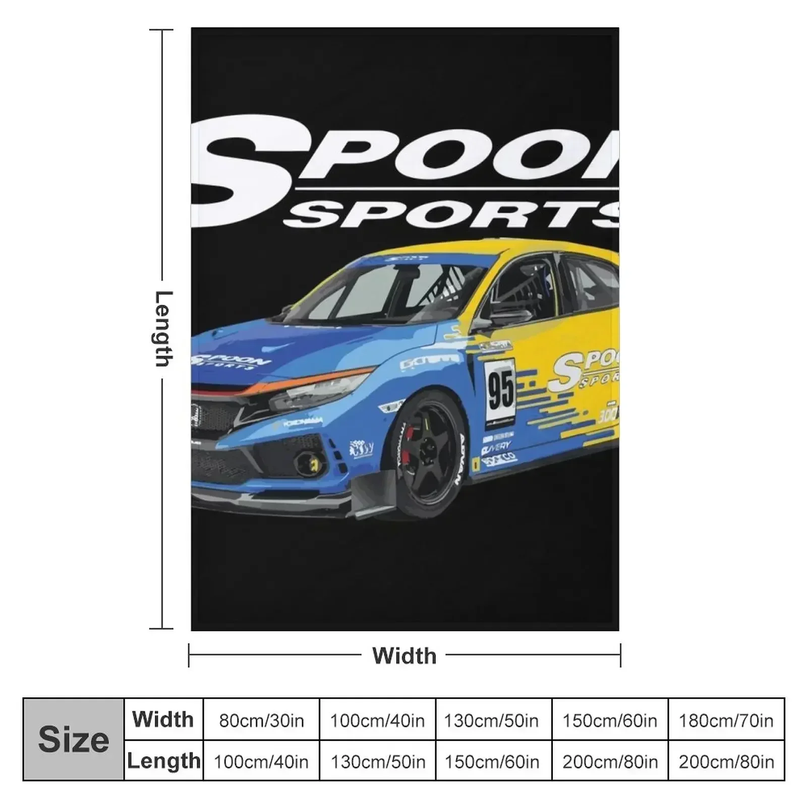 JDM Spoon CTR Race Car Hatch Throw Blanket couch cozy soft plush fuzzy picnic outdoor blanket
