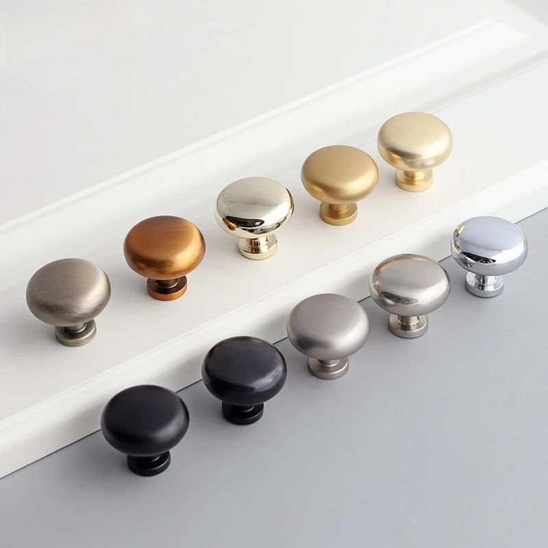 Zinc Alloy Solid Single Hole Round Knob Thickened Luxury Furniture Pull Handle  Cabinet Wardrobe Closet Drawer Door