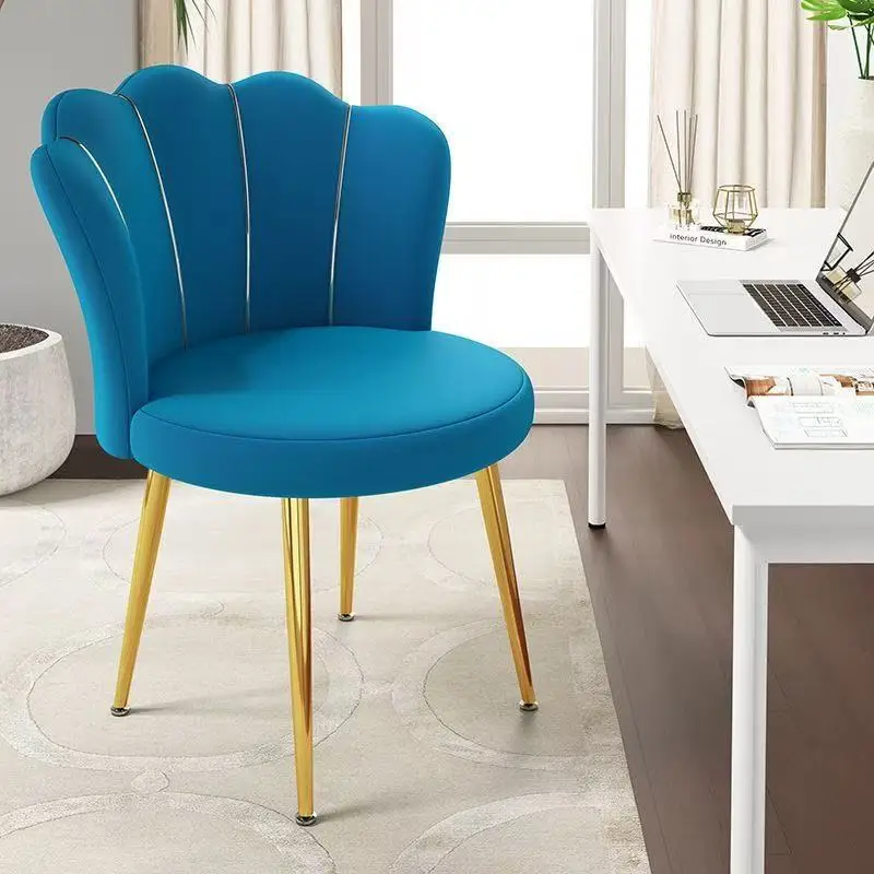 Luxury Vanity Stool for Girls with Backrest Comfortable Makeup Chair Home Bedroom Nail Salon Stool
