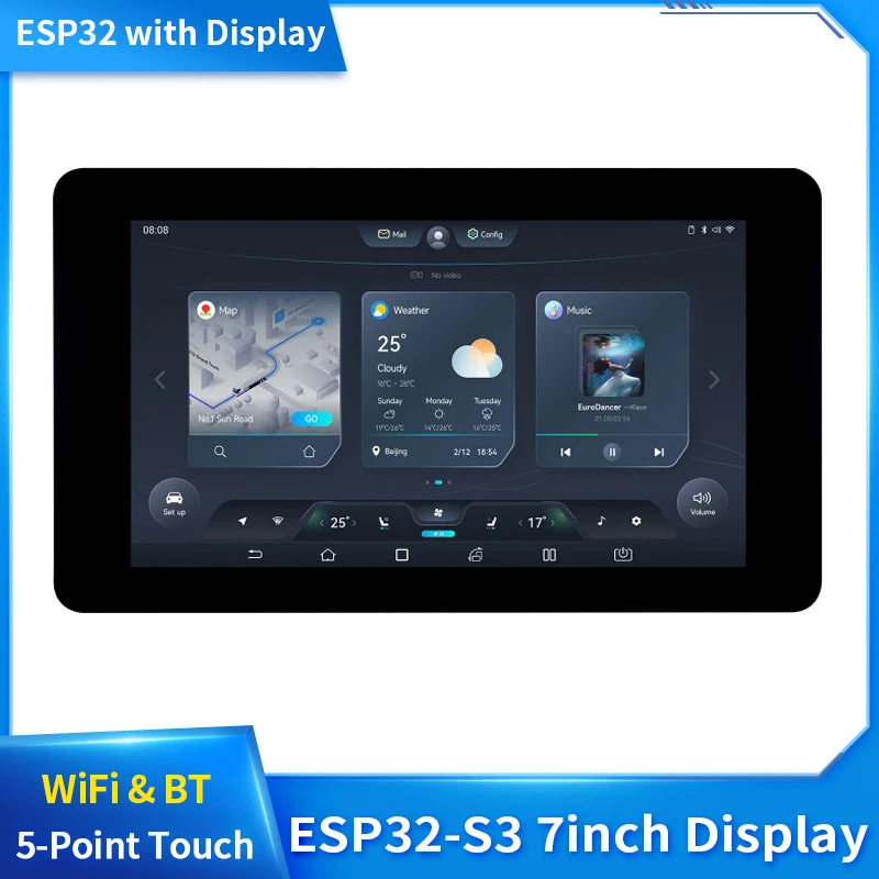 ESP32-S3 7 Inch Touch Display Development Board 800x480 Screen LX7 Dual-core Processor 8M Flash WiFi BT5 for GUI LVGL HMI ESP32