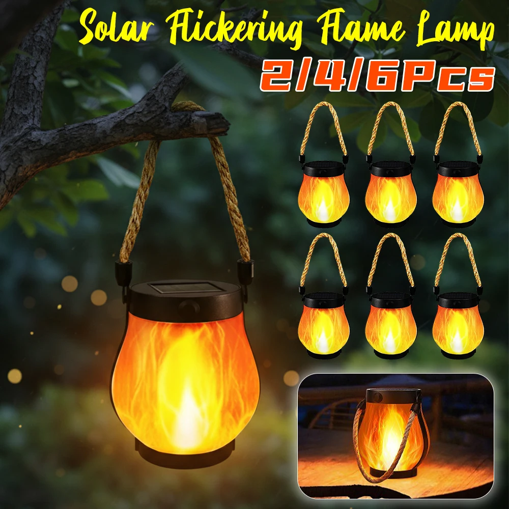 

Садовые светильники с эффектом мерцающего пламени, IP65, водонепроницаемые, декоративные фонари для стен, патио, дорожек и украшения двора