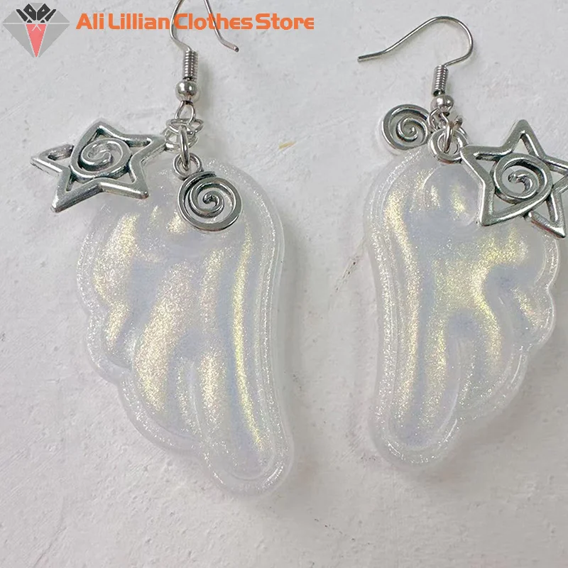 Y2k Engelsflügel Ohrclips Ohrringe für Frauen Harz Ohrhaken Mode Party Schmuck Geschenk