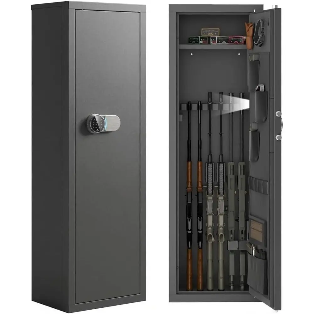 

Сейф для 12-15 оружейных прицелов с цифровым замком, регулируемыми полками и отсеком для хранения на двери, черный
