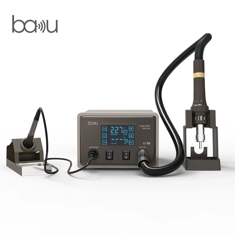 BAKU latest product ba-9852 smd rework soldering iron LCD touch screen welding equipment lead  soldering stations