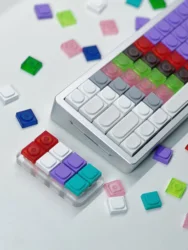 10 Pcs Keycap Transparent Frosted Keyboard Cap ABS Low Profile Key Caps Original Blocks Bricks for Mx Mechanical Keyboard 