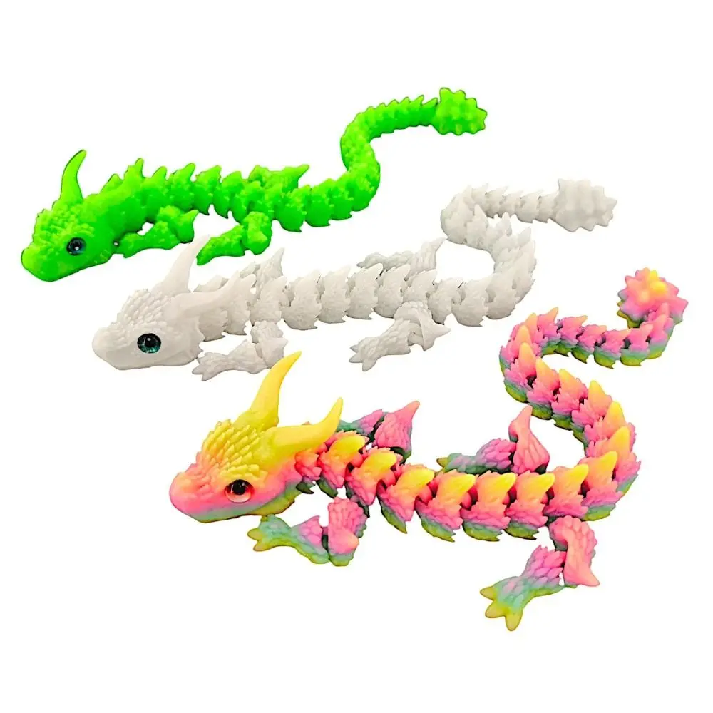 Naga Cetak 3D Simulasi Mata, Cetakan Satu Bagian, Naga Cina, Naga Diceratops Cetak 3D, Laser Fleksibel