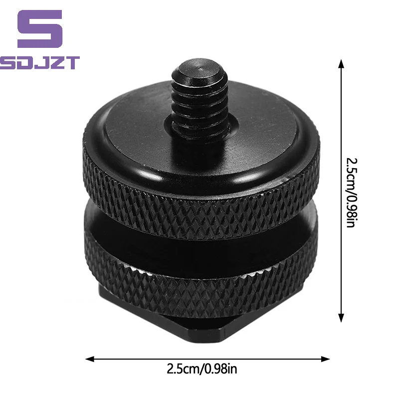1/4 Double Conversion Screw Flash Metal Hot Shoe Mounts Camera Flash Adapter Upgrade Photography 2-in-1 General Components Tools