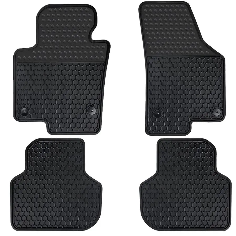 

Floor Mats Custom Fit for Volkswagen VW Jetta 20102018 Sedan Full Black Rubber Auto Liner Mats All Weather Protection Heavy Duty