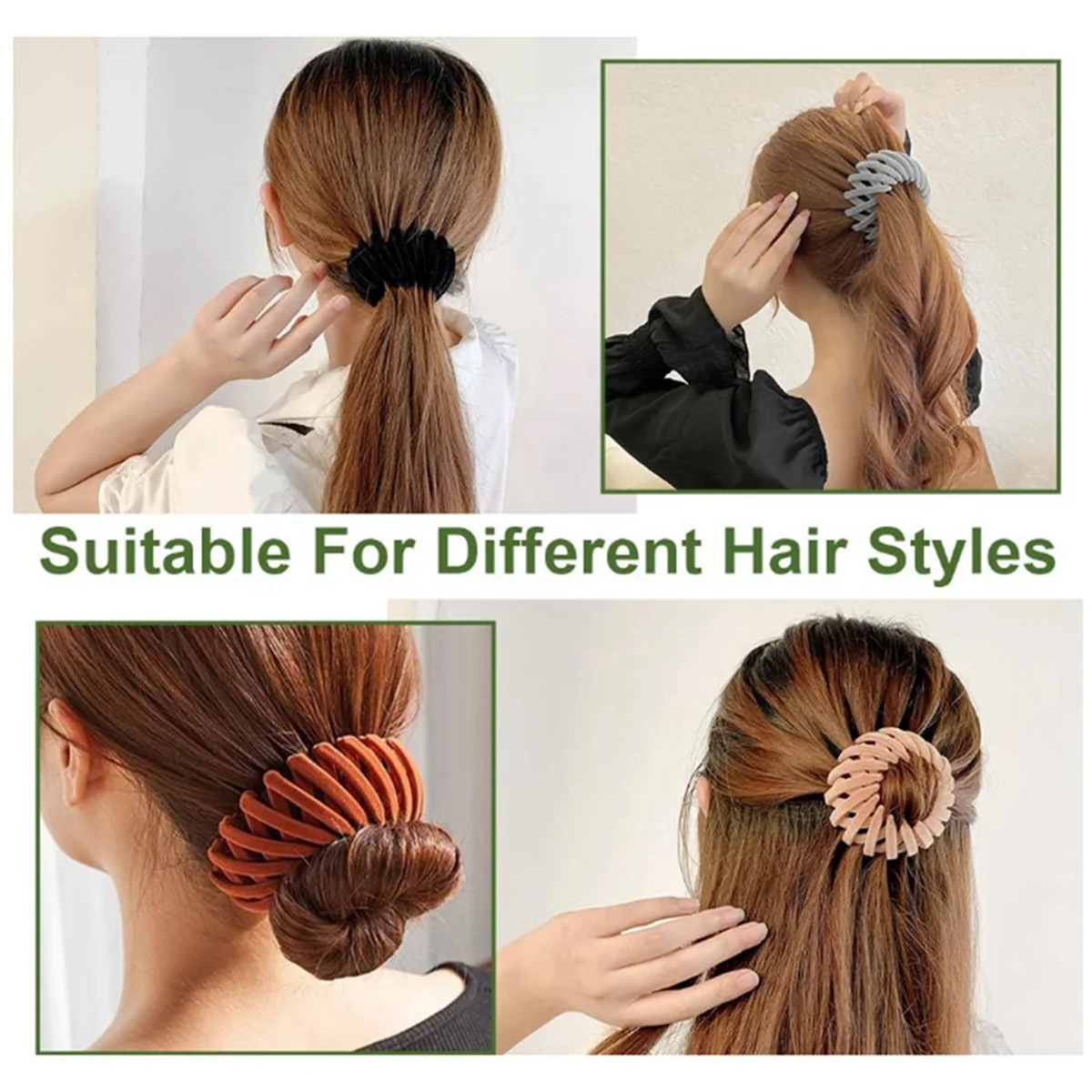 

ABIT Bird Nest Magic Hair Clip - Expandable Hair Bun Maker Hair Accessories for Women Ponytail Holder Hair Bun Clip Matte