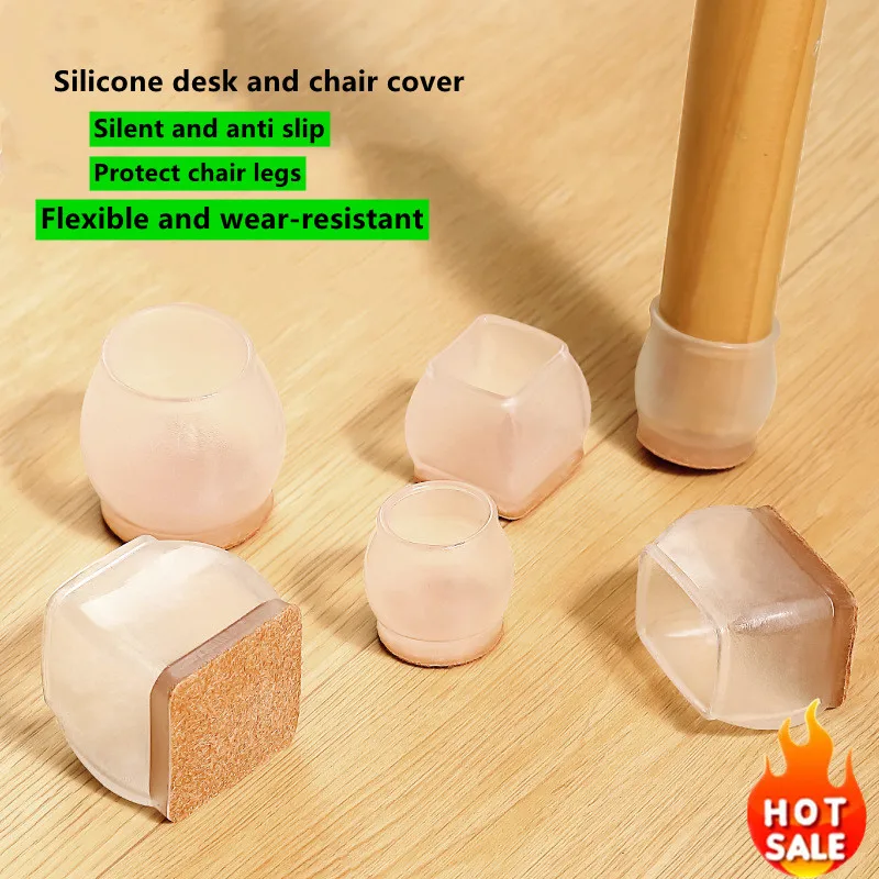 New 16PCS Chair Leg Floor Protectors with Thick Wrap Felt Pads Silicone Furniture Leg Covers Table Feet Caps to Protect Floors