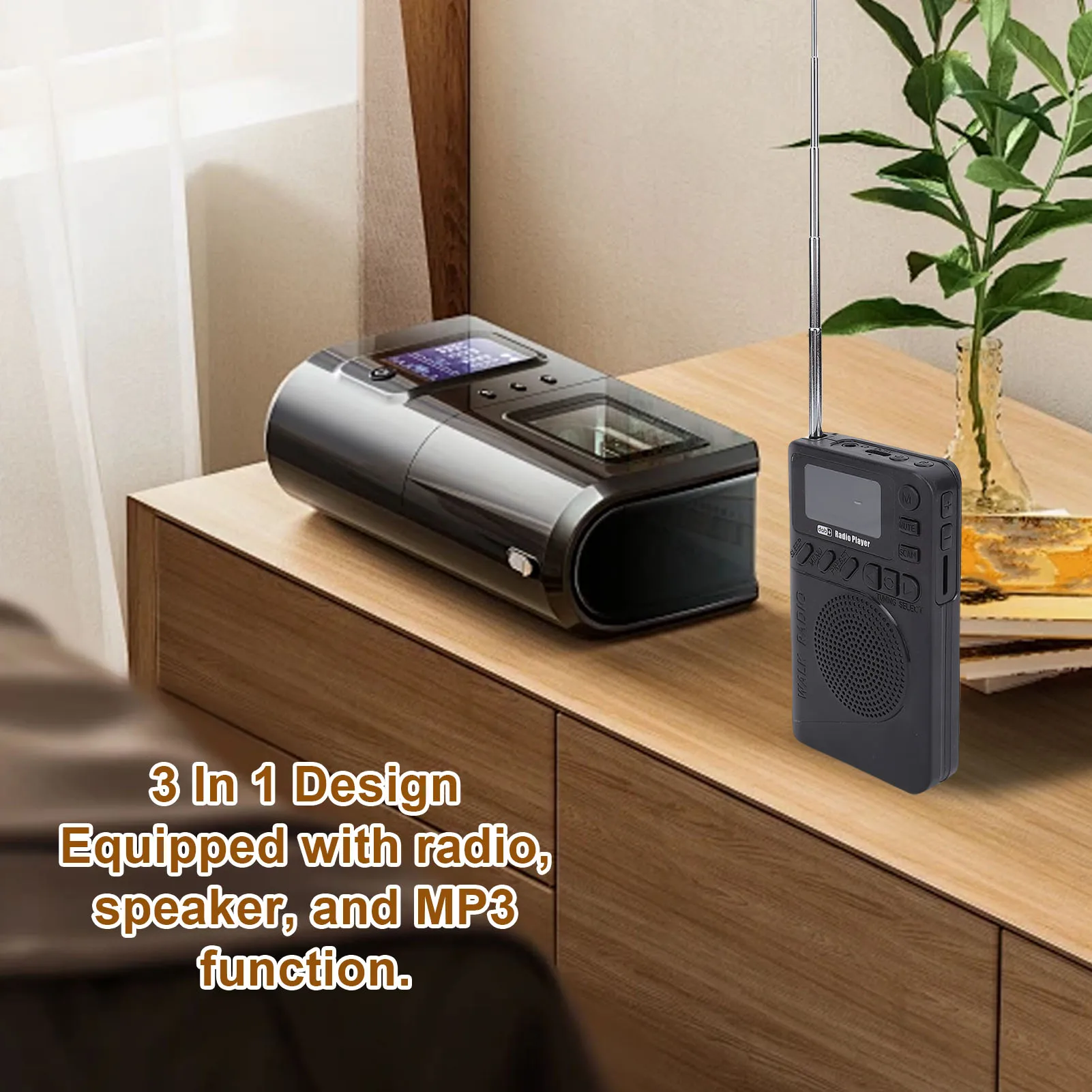 راديو DAB + FM محمول 3 في 1 تصميم LED شاشة ملونة راديو جيب محمول مدمج سمّاعات بلوتوث وبطاقة تخزين