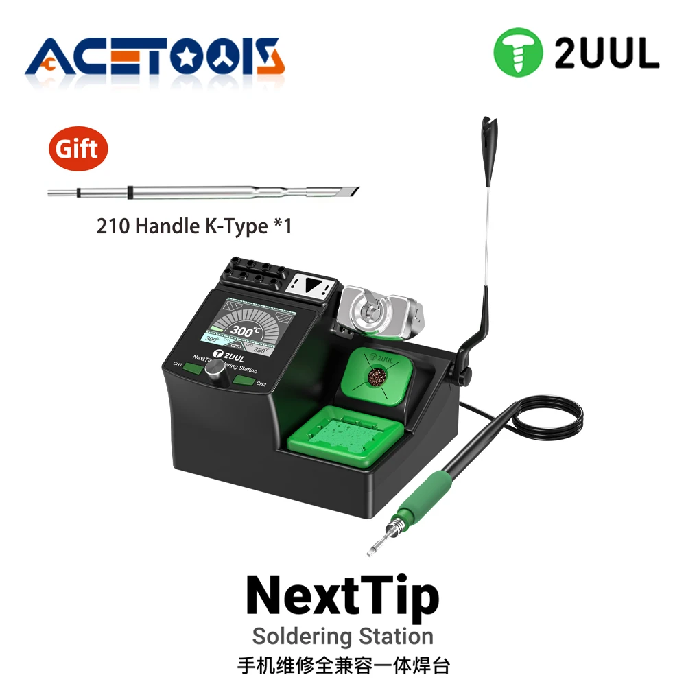 

2UUL NextTip Soldering Station 80W 2 Second Heat Up 60-480℃ Temperature Control Compatible 115 210 245 Tips for Phone Repair