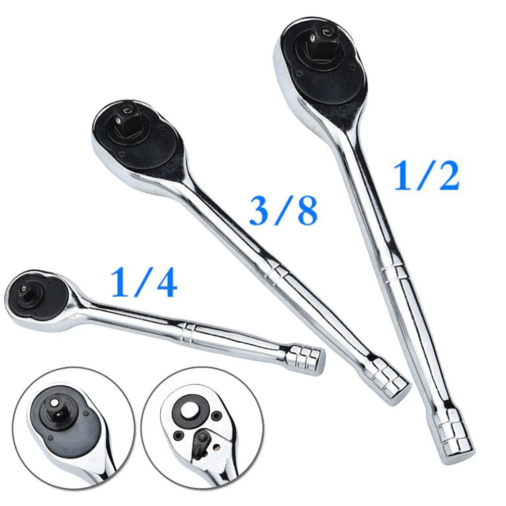 

Quick Ratchet Wrench 1/4inch 24 Teeth 3/8inch Adjustable Reversible Square Head Tools 1/2inch Chrome Vanadium Steel