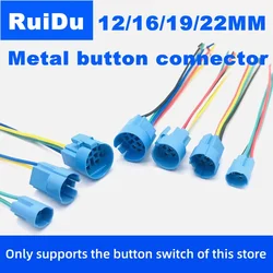 Connecteur avec fil, interrupteur à bouton en métal, prise de fil de queue, longueur de fil 150mm, 2345mm, 12mm, 16mm, 19mm, 22mm