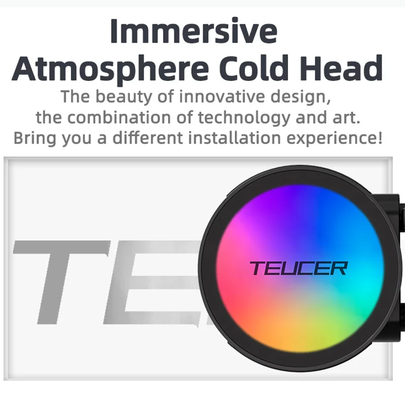 TEUCER AF-S120 Water Cooler 120mm RGB Fan Liquid Heatsink Integrated Radiator Cpu Cooling for Intel LGA115x 1200 1700 2011 image 4