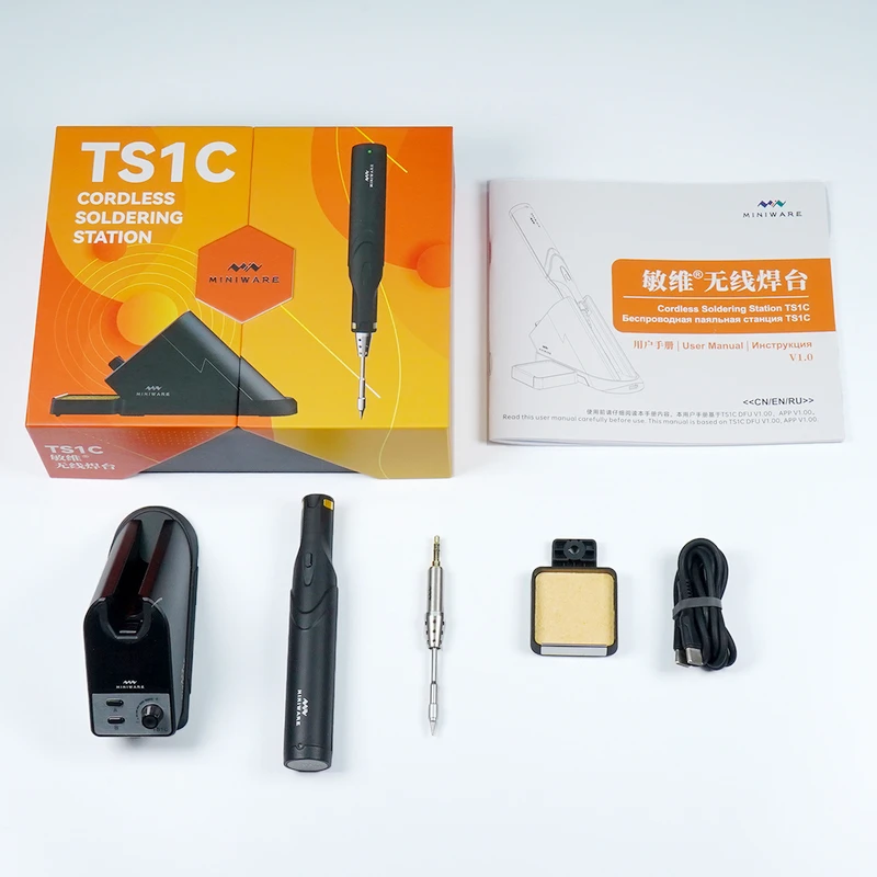 TS1C Cordless Soldering Station MINIWARE 45W Mini USB Electric Welding Iron with Digital Display Tool Set