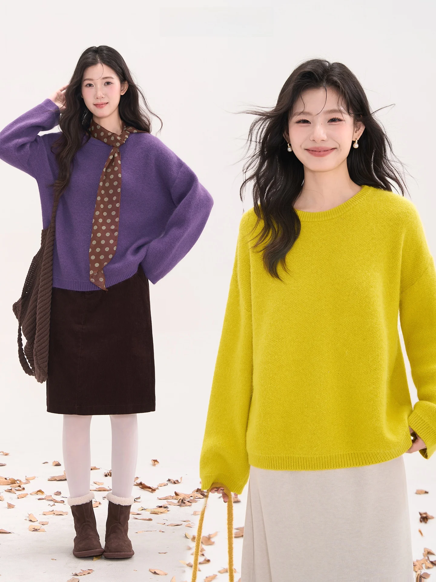 

Вязаный свитер из кроличьего меха Heme, повседневный трикотаж, винтажный стиль, с цветочным узором, женский, осень-зима