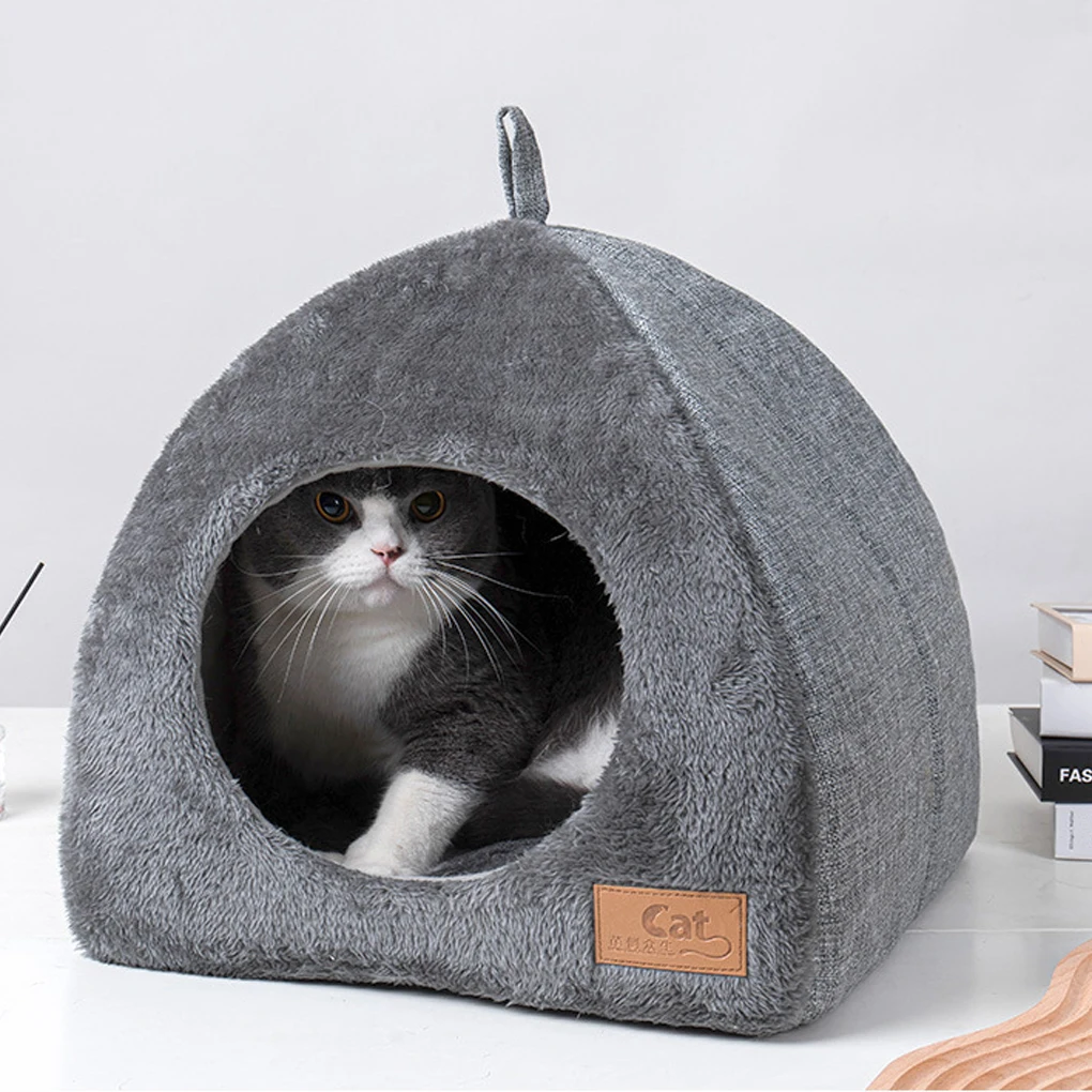 Grey Durable And Long-lasting Pet Bed Cats And Small Pets Easy To Clean Cat Sleeping Cave House