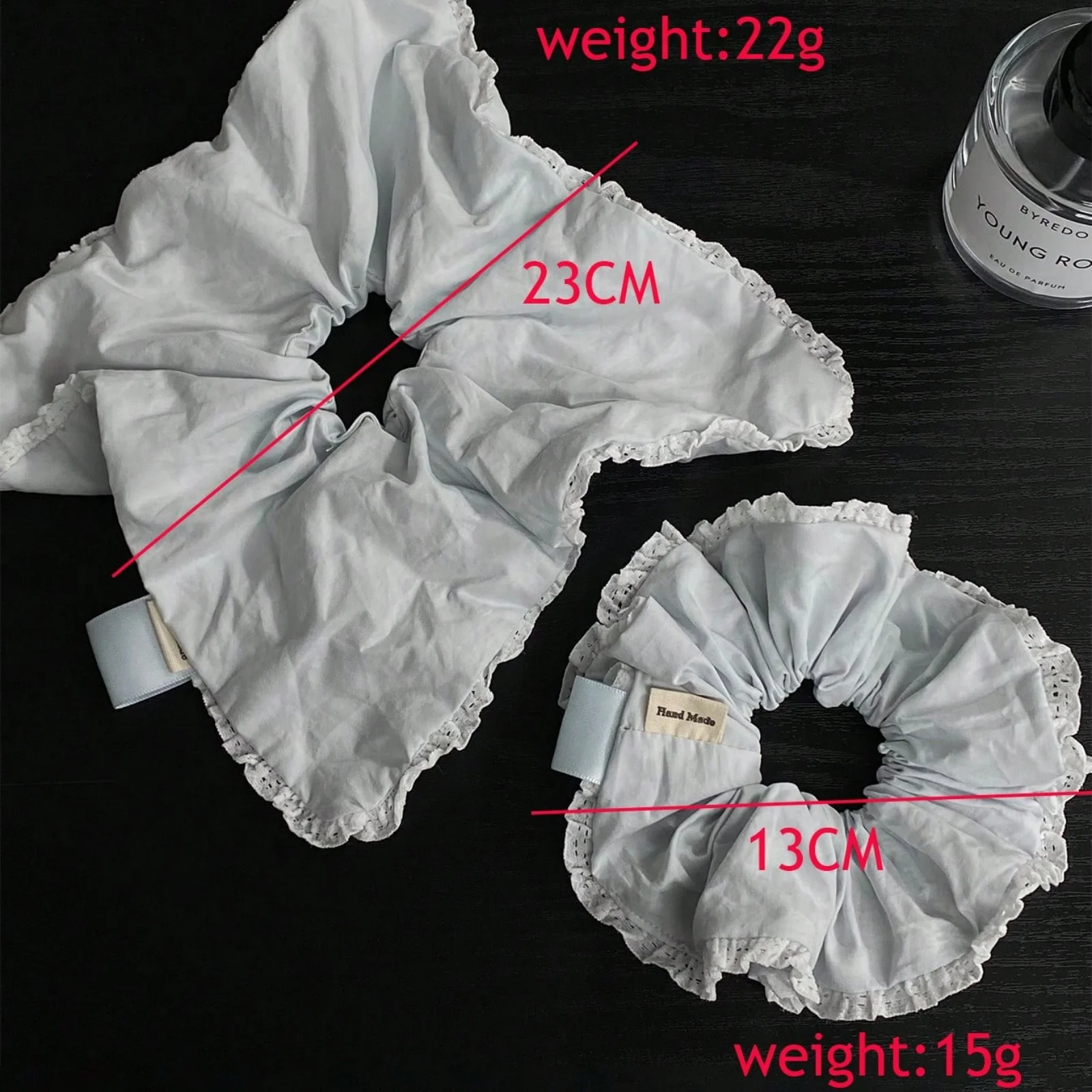 1Pc Women's Elegant Soft Light Blue Solid Hair Scrunchie, Korean Ins Minimalist Fashion Versatile Cute Hair Tie Scarf, Daily image 2