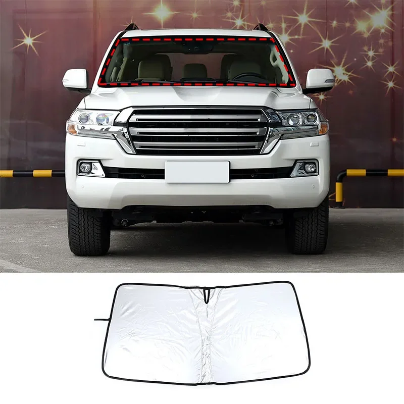 

For Toyota Land Cruiser 2016-2022 Car Front Windshield Sunshade Visors UV Block Cover Accessories 1 Pcs