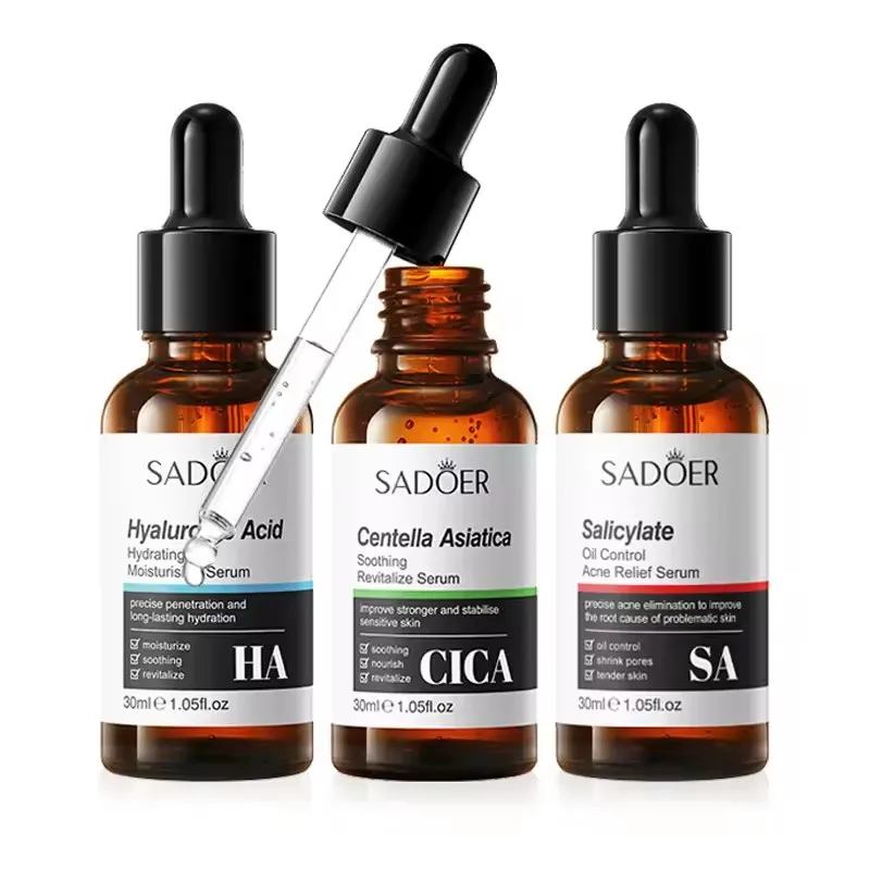 SADOER Salicylic Acid Centella Asiatica Hyaluronic Acid Serum for Face Moisturizing Hydrating Facial Essence 30ml