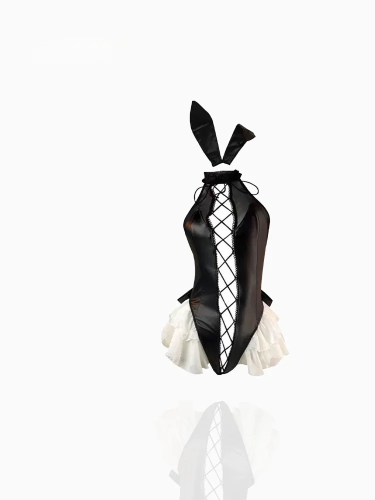Conception originale Sexy lapin fille orm Onesie à volants Cosplay grande taille lapin tentation mat Fini taille haute ort pantalon
