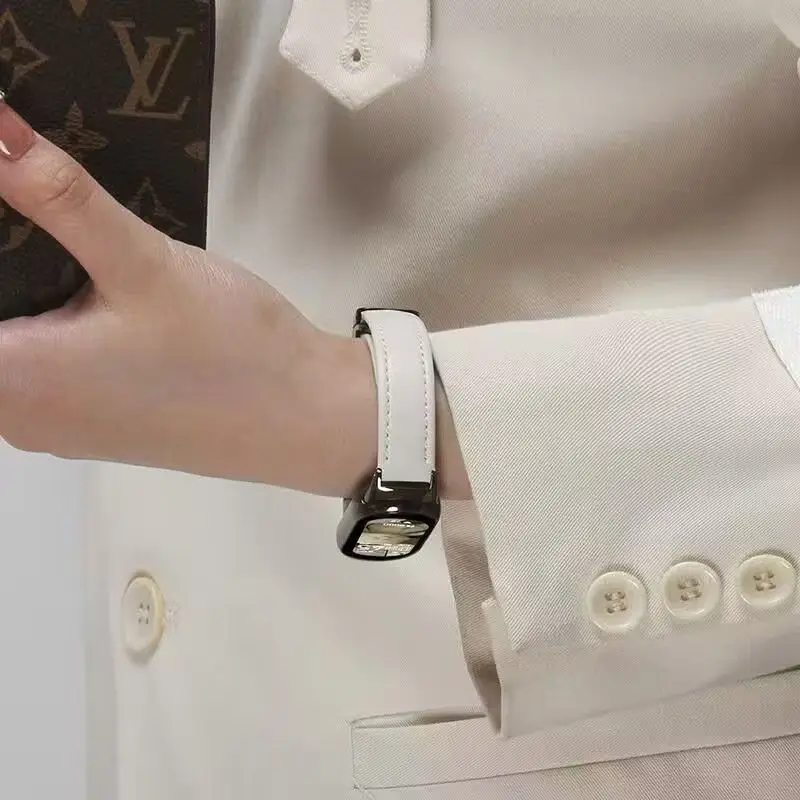 حزام جلدي لـ Xiaomi Mi Band 9 حزام بديل بإبزيم مغناطيسي سوار معصم لـ Xiaomi miband 8 mi band Correa Strap