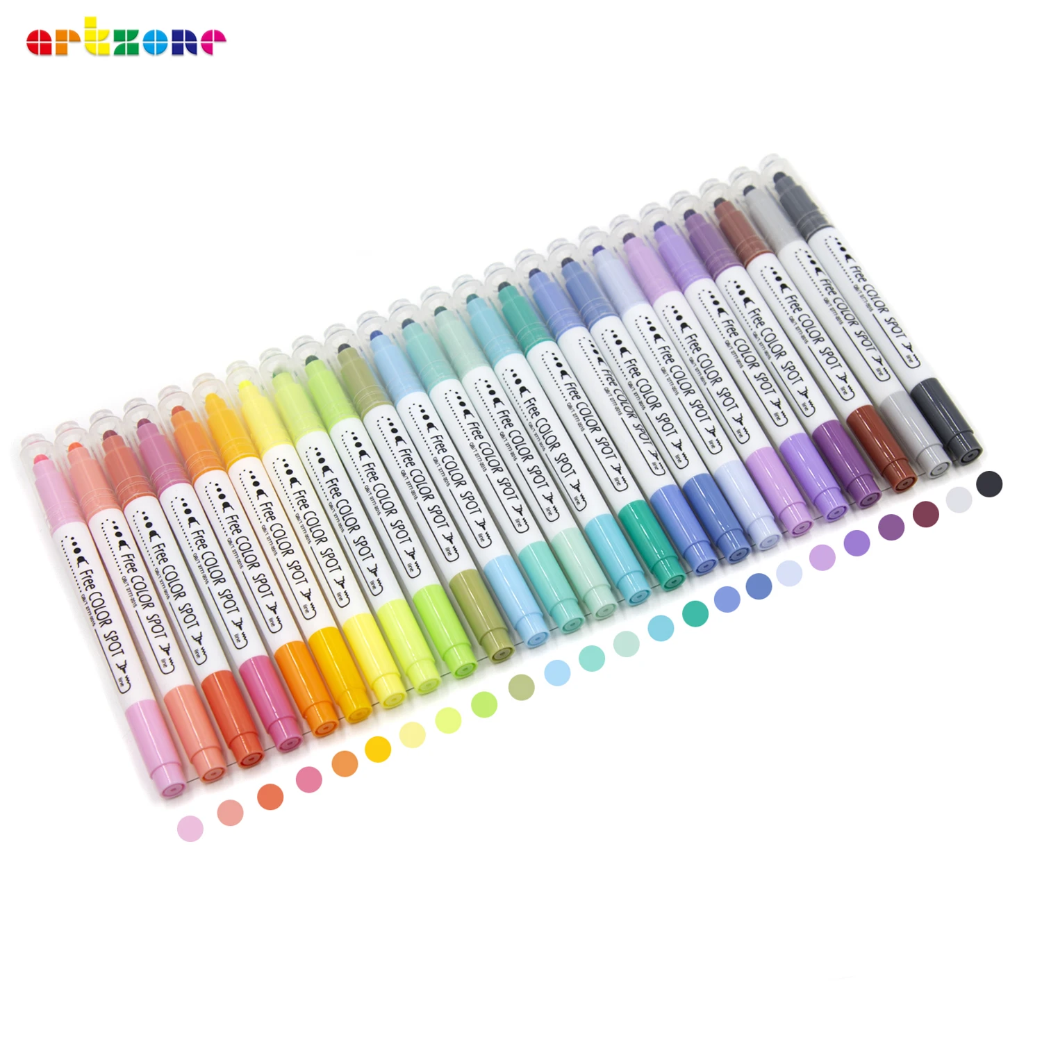 Creative Dot Marker Highlighters, Novelty Colored Dotted Art Markers, Dual-Tip Journaling Drawing Highlighters, 6 12 24 Colors