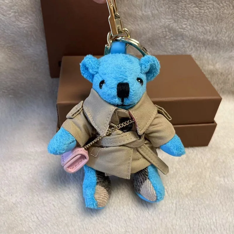 2026-exquisite-plush-plaid-teddy-bear-keychain-bag-charm-car-pendant-with-knitted-sweater-handmade-doll-accessory