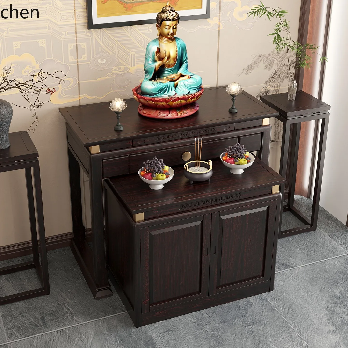 CZ Solid Wood Table for Home Use, Guanyin Altar Table, Buddhist Altar Table, God Altar Table, Offering Table