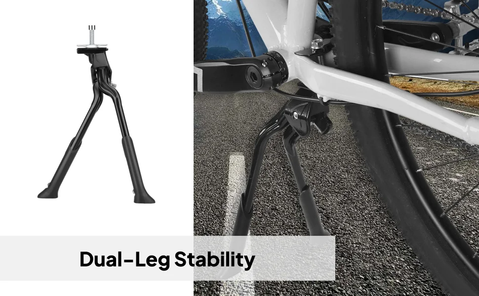 

Double Leg Bike Kickstand Bicycle Leg Rack Dual Leg Bicycle Stand Foot Brace Foot Support Foldable Bike Side Stand Support