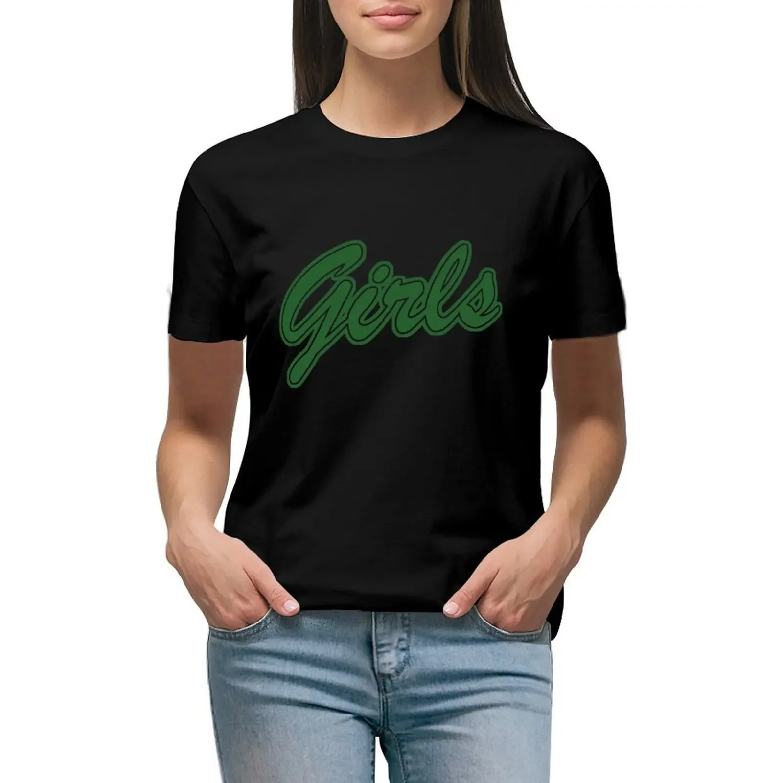 

Girls (Green) T-Shirt sublime summer top korean fashion t-shirt dress for Women plus size sexy