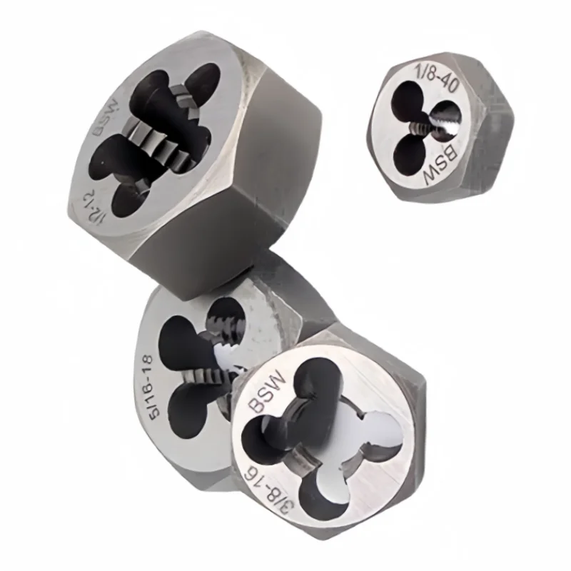 British system BSW Hexagon Die Nut Alloy Steel 3/16 1/4 5/16 3/8 7/16 1/2 3/4 7/8 1/8 1'' Right Hand Nut Dies