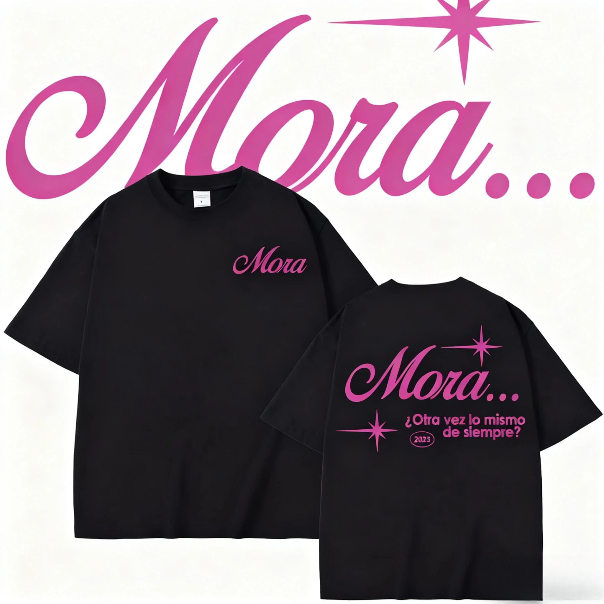 

Rapero Mora Is The Same Men's Printed T-shirt, Women's Fashion Hip-hop 2025-26 Summer Pure Cotton 100% Printed T-shirt