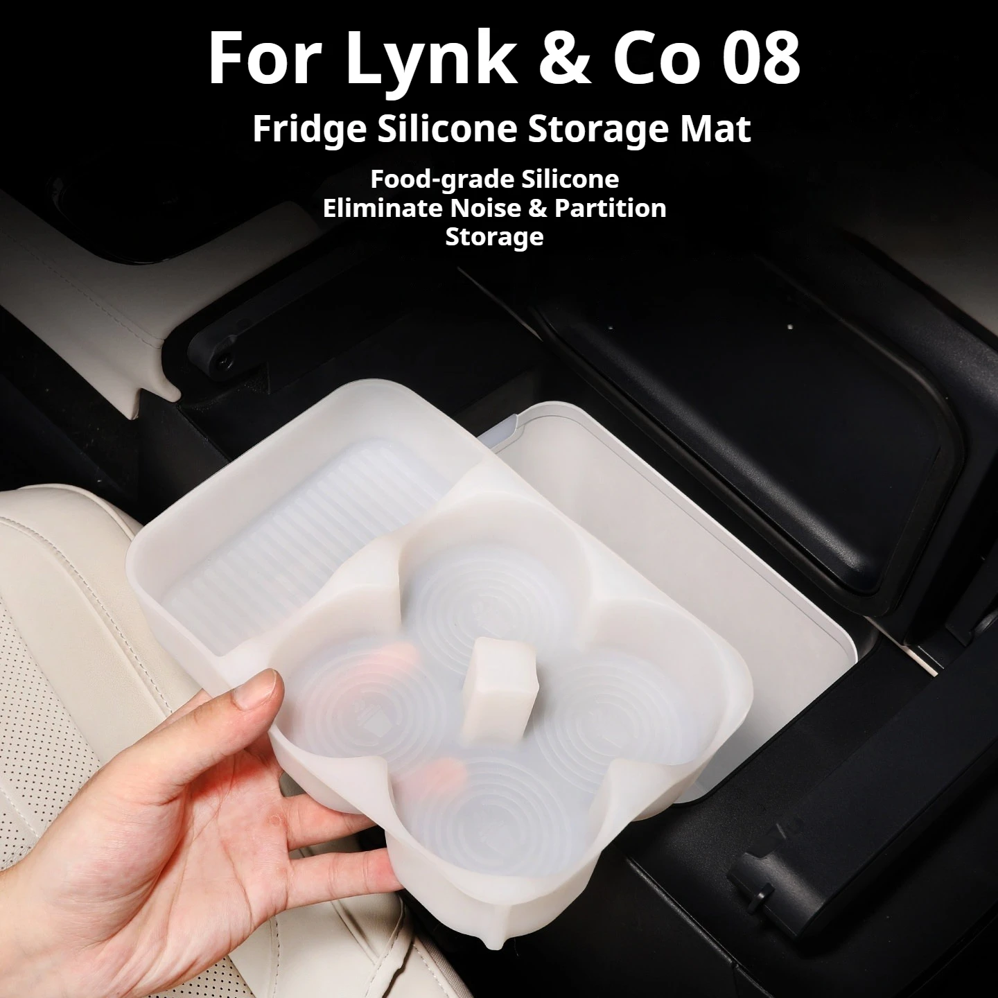 For Lynk & Co 08 2026 Silicone Refrigerator Mat Special Anti‑Slip Shock‑Absorbing Cup Pad Drink Holder Modified Car Accessories