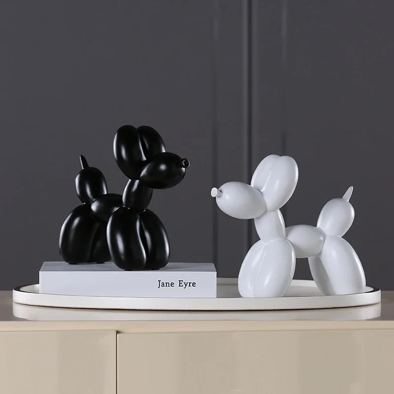 New Modern Simple Balloon Dog Resin Statue Animal Figurine Sculpture For Home Decorations Gifts  Eight Colors 13