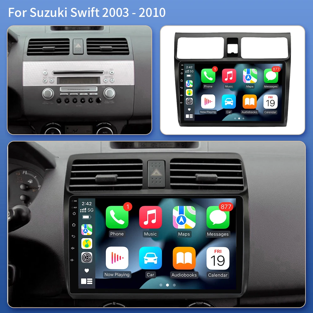 2din Android 16 Car Radio for Suzuki Swift 2003 - 2006 2007 2008 2009 2010 Multimedia Player Carplay Stereo GPS DVD Head Unit