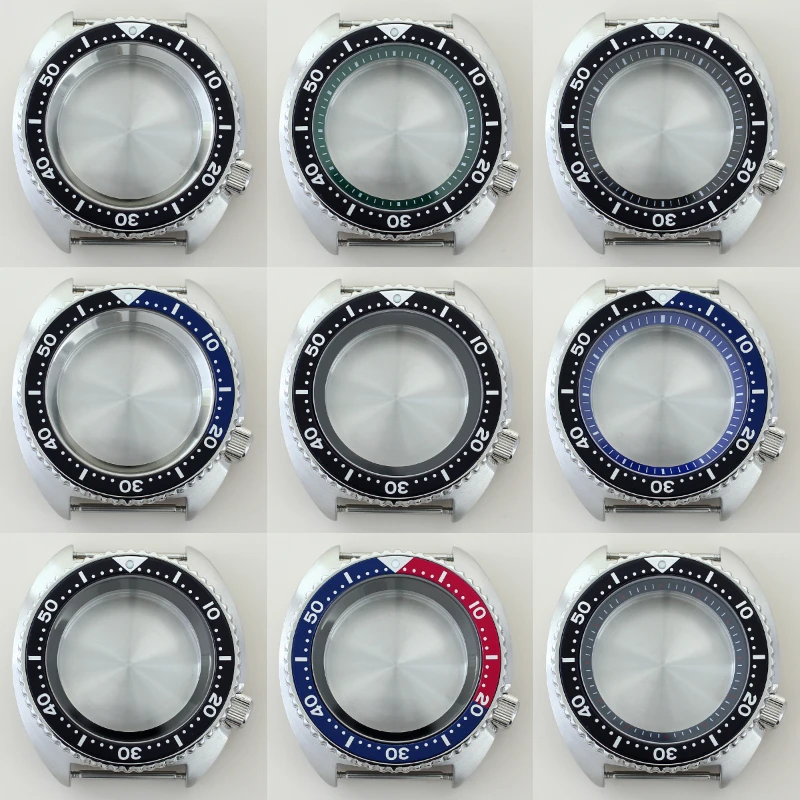 

45mm Waterproof Watch Case Sapphire Glass Mod SKX Parts For Seiko NH35 NH36 NH34/38 Movement Modified Abalone Steel Chapter Ring