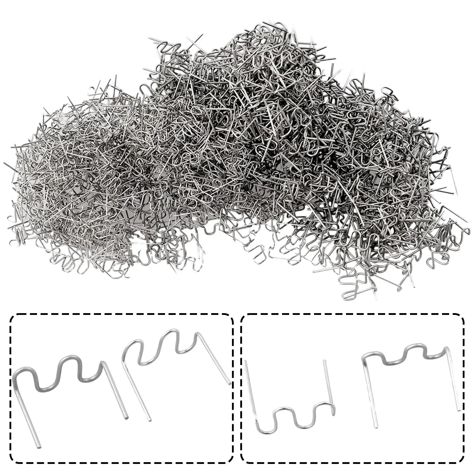 Grampos de Grampeador Quente de Unhas de Soldagem de para Soldador de Plástico Kit de Reparo de Para-choques Ferramentas de Solda Aço Inoxidável 1000 Peças 0.6 0.8 mm