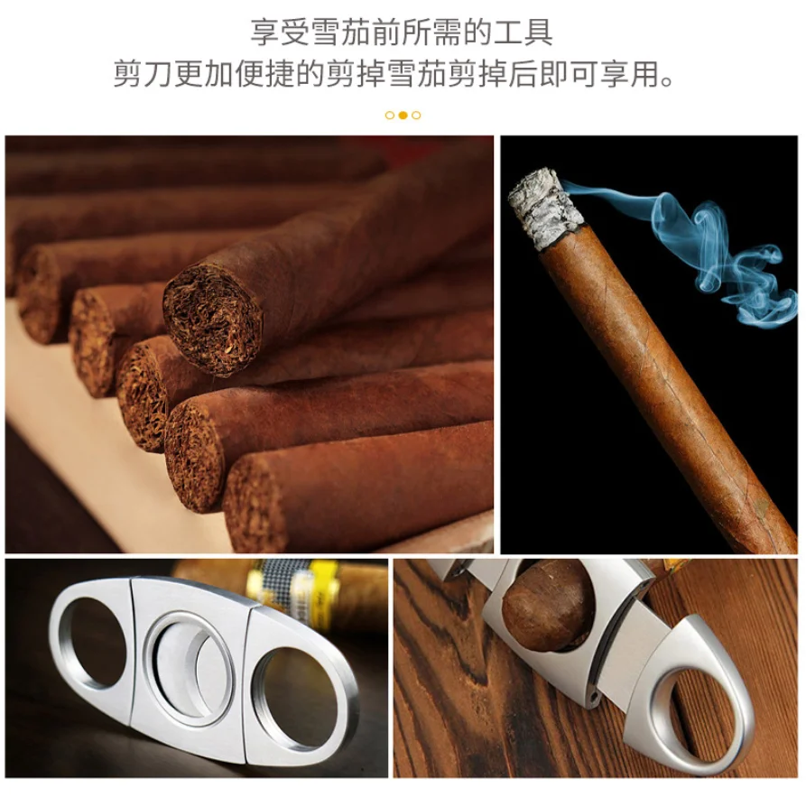 Manual stainless steel cigar cutter