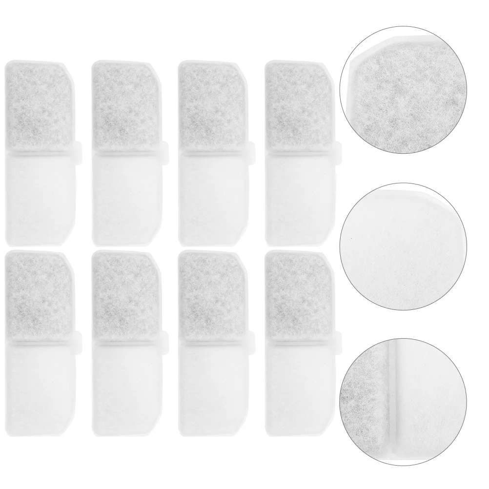 

8pcs Pet Fountain Filter Replacement For Cat Dog Water Dispenser Filtering Mat Removes Hair Debris Odors Freshens
