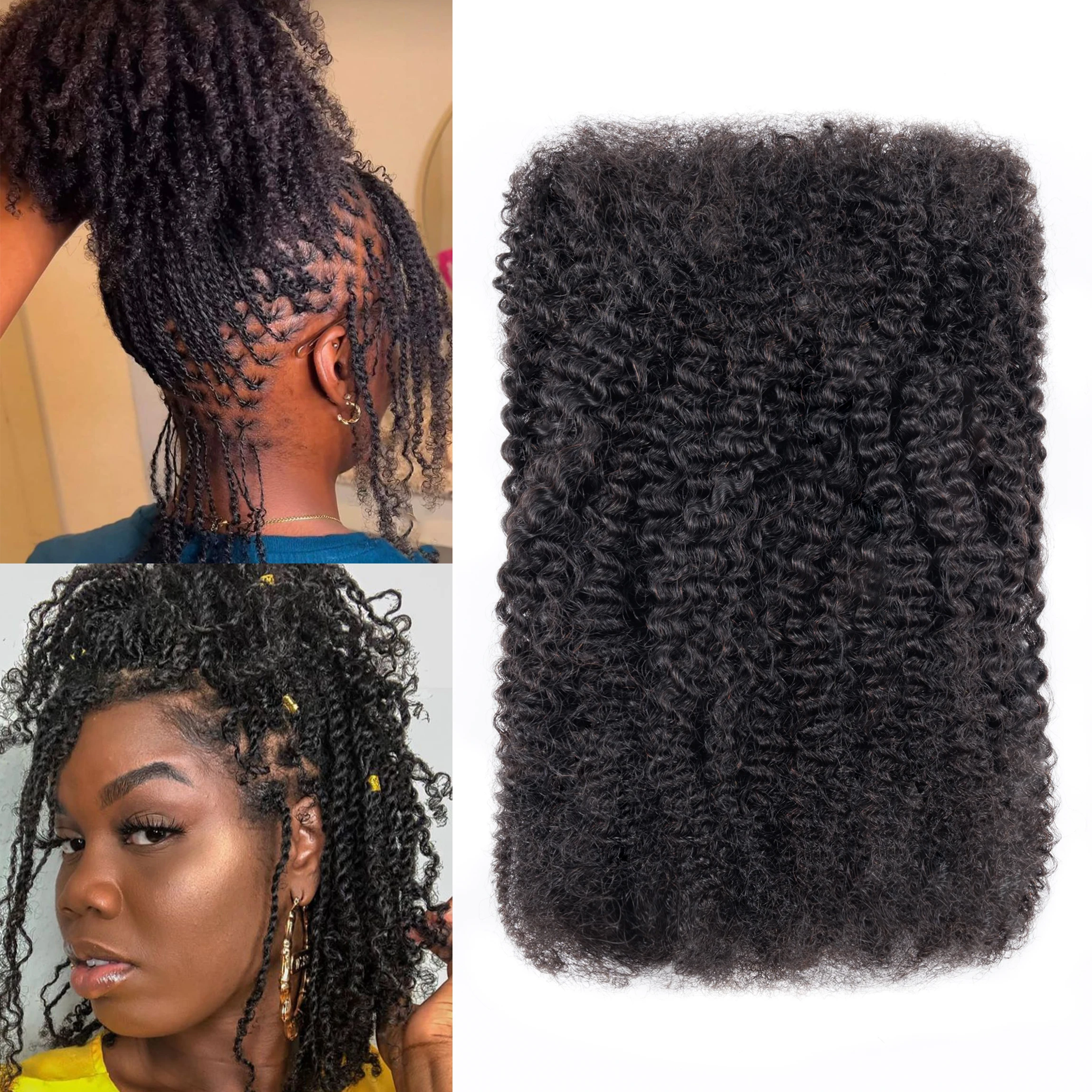 

ANNA Classic Pre-stretched Braiding Hair Extensions 100% Remy Bulk Human Hair for Make Dreadlocks with Natural Look