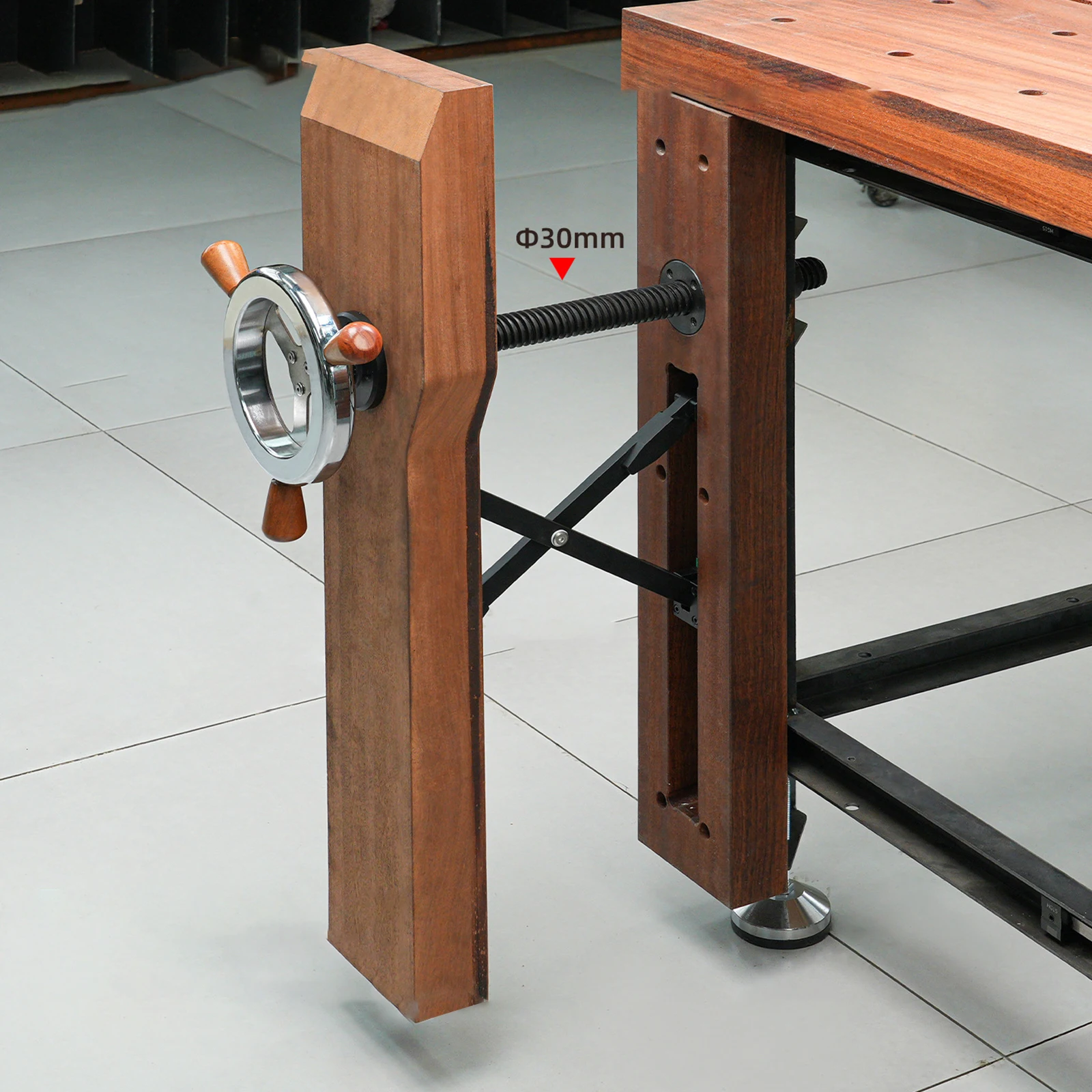 Adjustable Workbench Screw Leg Vise Steel X Rack Sturdy Handwheel for Workshop Woodworking Table