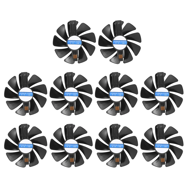 

10X 95Mm CF1015H12D DC12V Video Card Cooler Cooling Fan Replace For Sapphire NITRO RX480 8G RX 470 4G GDDR5 RX570