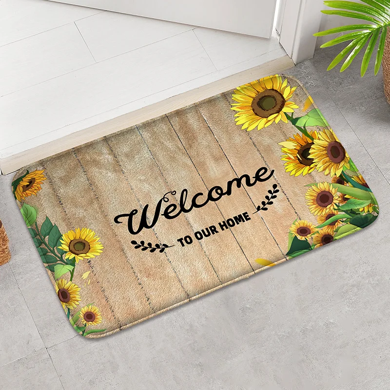 

1 piece of sunflower - printed entrance doormat, bathroom non - slip mat, living room floor mat, bathroom foot mat