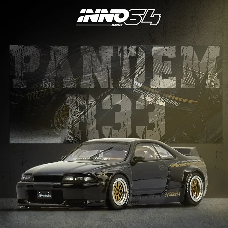 

PreSale INNO 1:64 PANDEM GTR BCNR33 Black Diecast Diorama Car Model Collection Toys